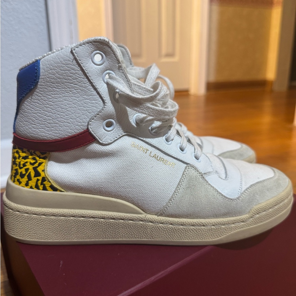 Saint Laurent White High-Top Sneakers
